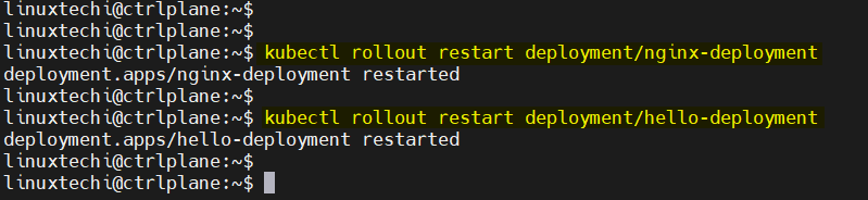 Kubectl rollout restart deployment