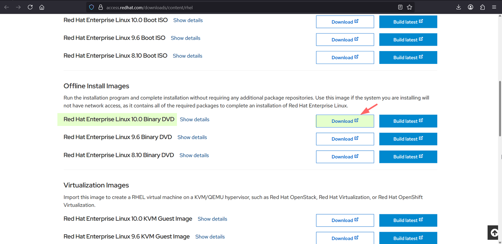Download RHEL 10 ISO File
